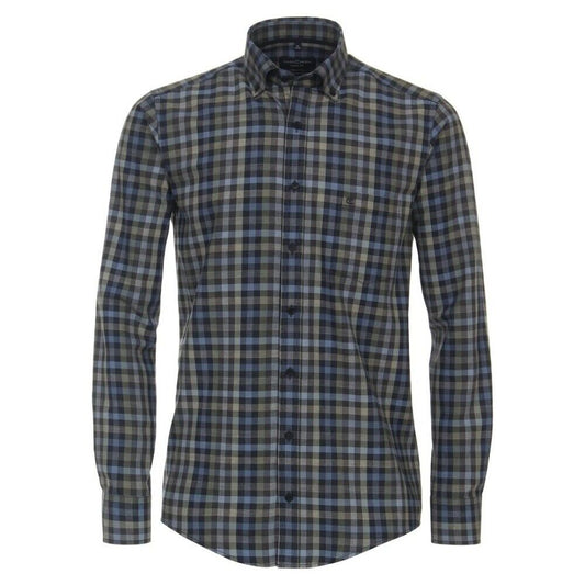 Casa Moda - Organic Cotton Check Shirt, Green (L Only)