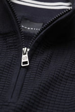 Load image into Gallery viewer, Bugatti - Half Zip Waffle Sweater, Navy
