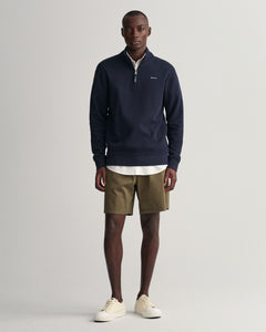 GANT - Waffle Texture Half Zip, Evening Blue