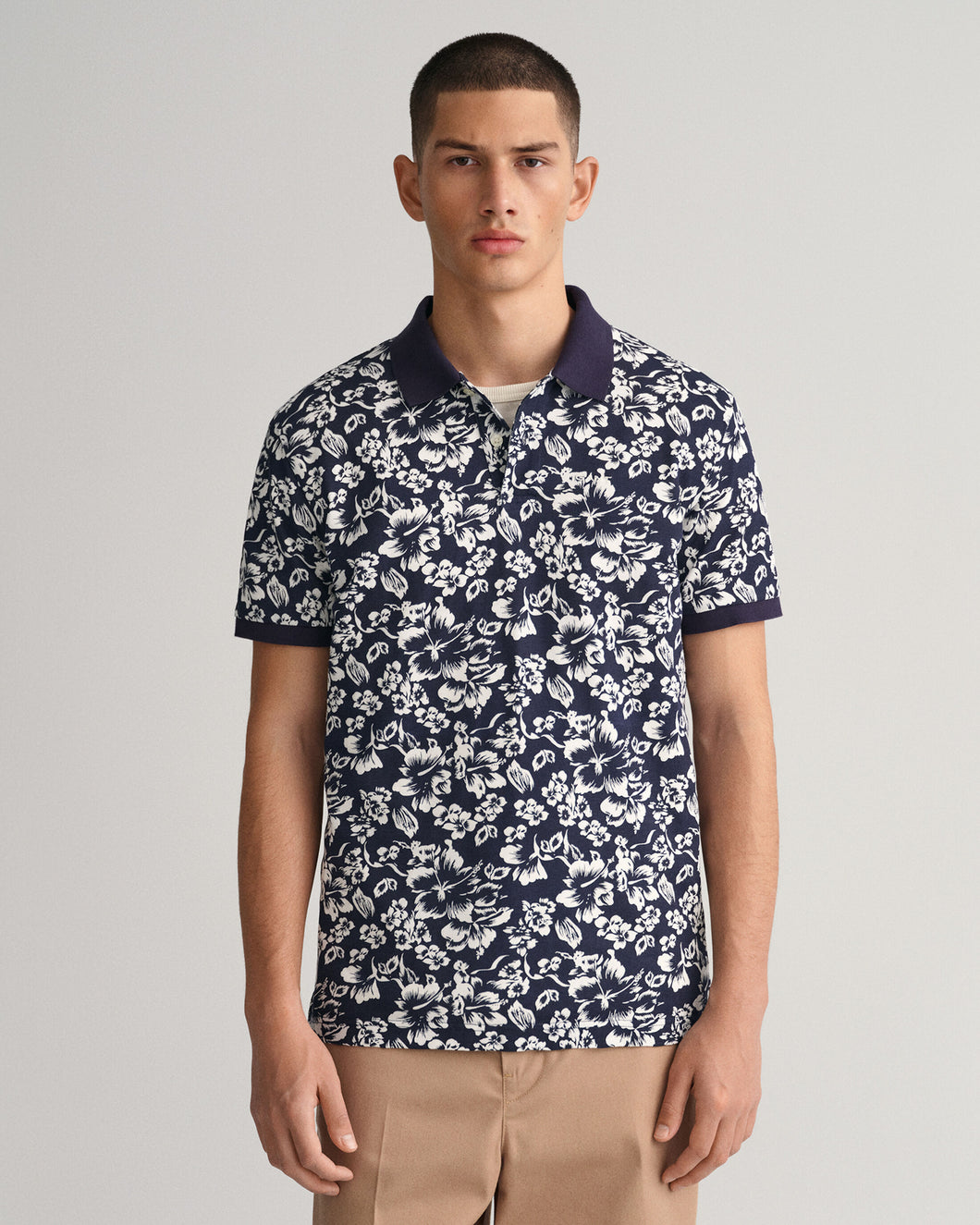 GANT - Floral Print SS Pique, Evening Blue (XL Only)