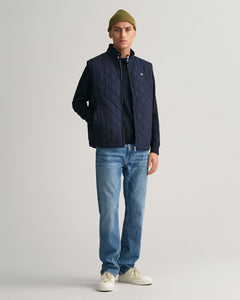 Gant - Quilted Windcheate Vest - Evening Blue
