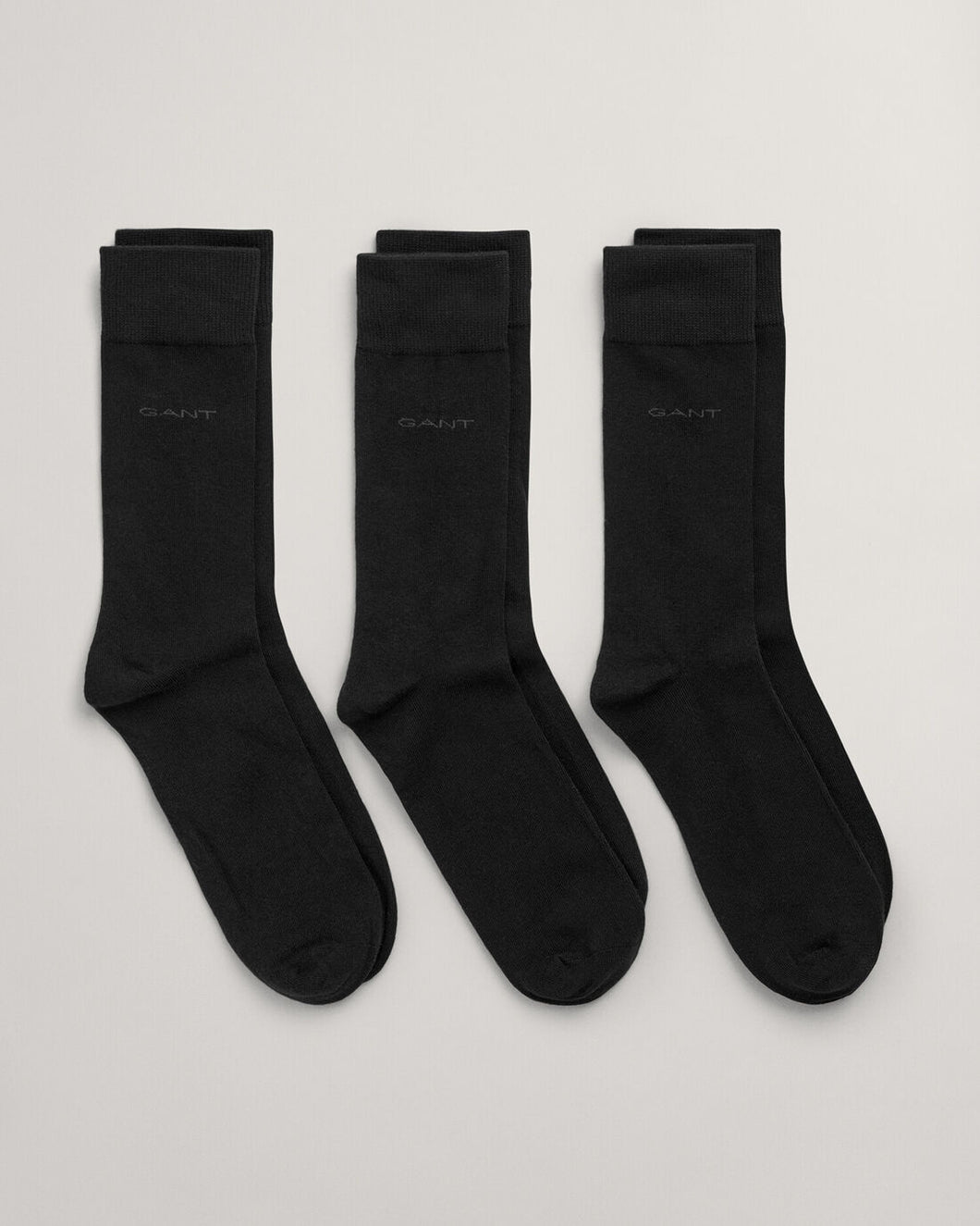 GANT - 3 Pack Soft Cotton Black Socks