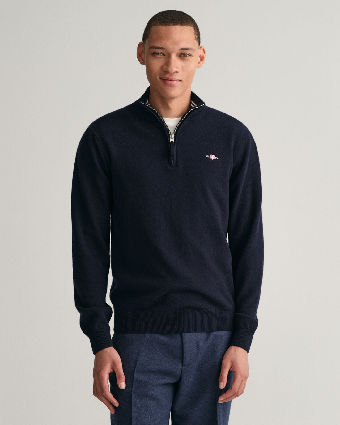 Gant - Superfine Lambswool Half-Zip Sweater, Marine