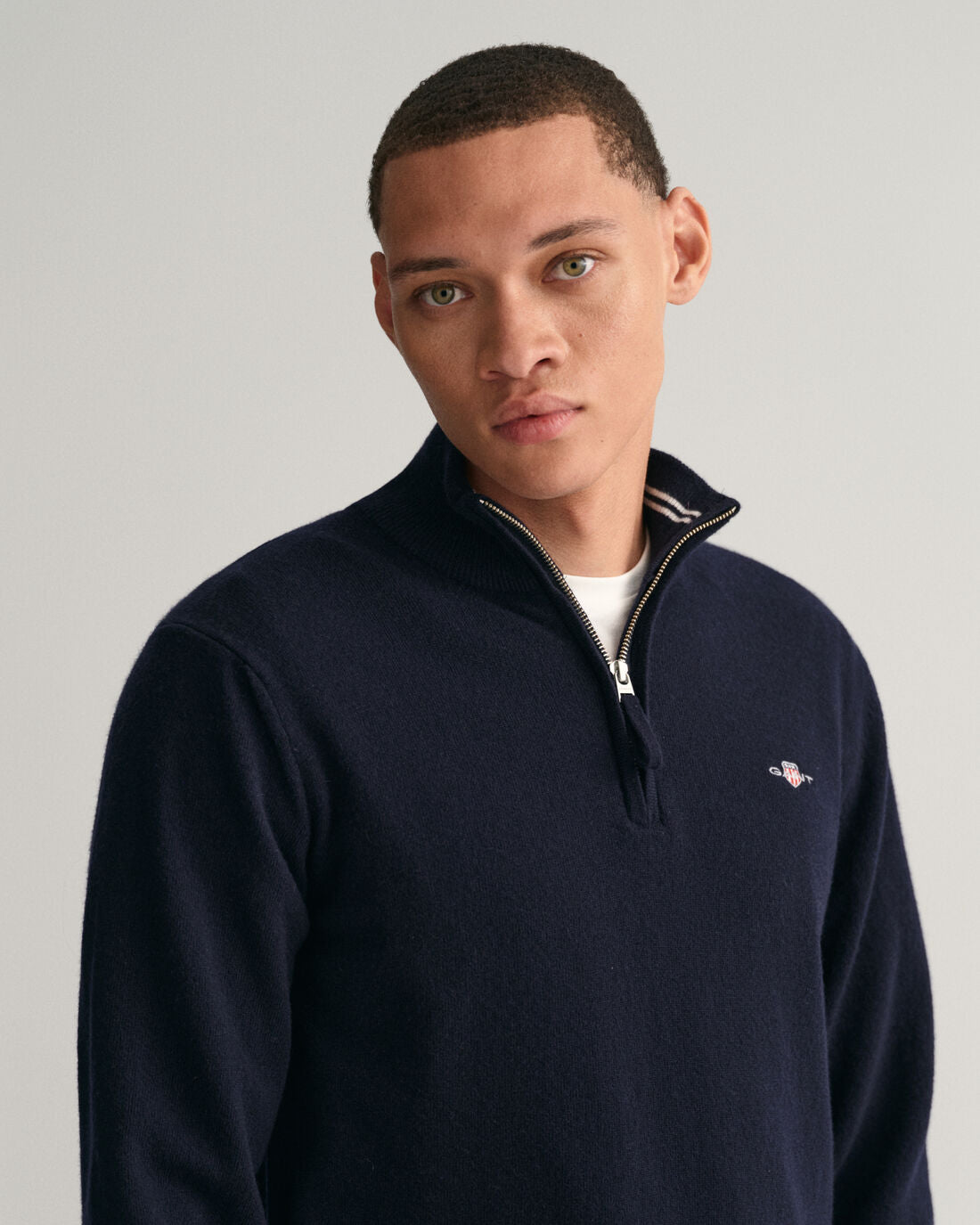 Gant - Superfine Lambswool Half-Zip Sweater, Marine