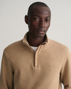 GANT - Sacker Rib Half Zip, Khaki Mel (XL & XXL Only)