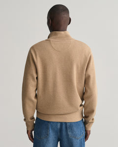 GANT - Sacker Rib Half Zip, Khaki Mel