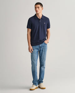 GANT - 3XL Reg Shield SS Pique Polo, Evening Blue