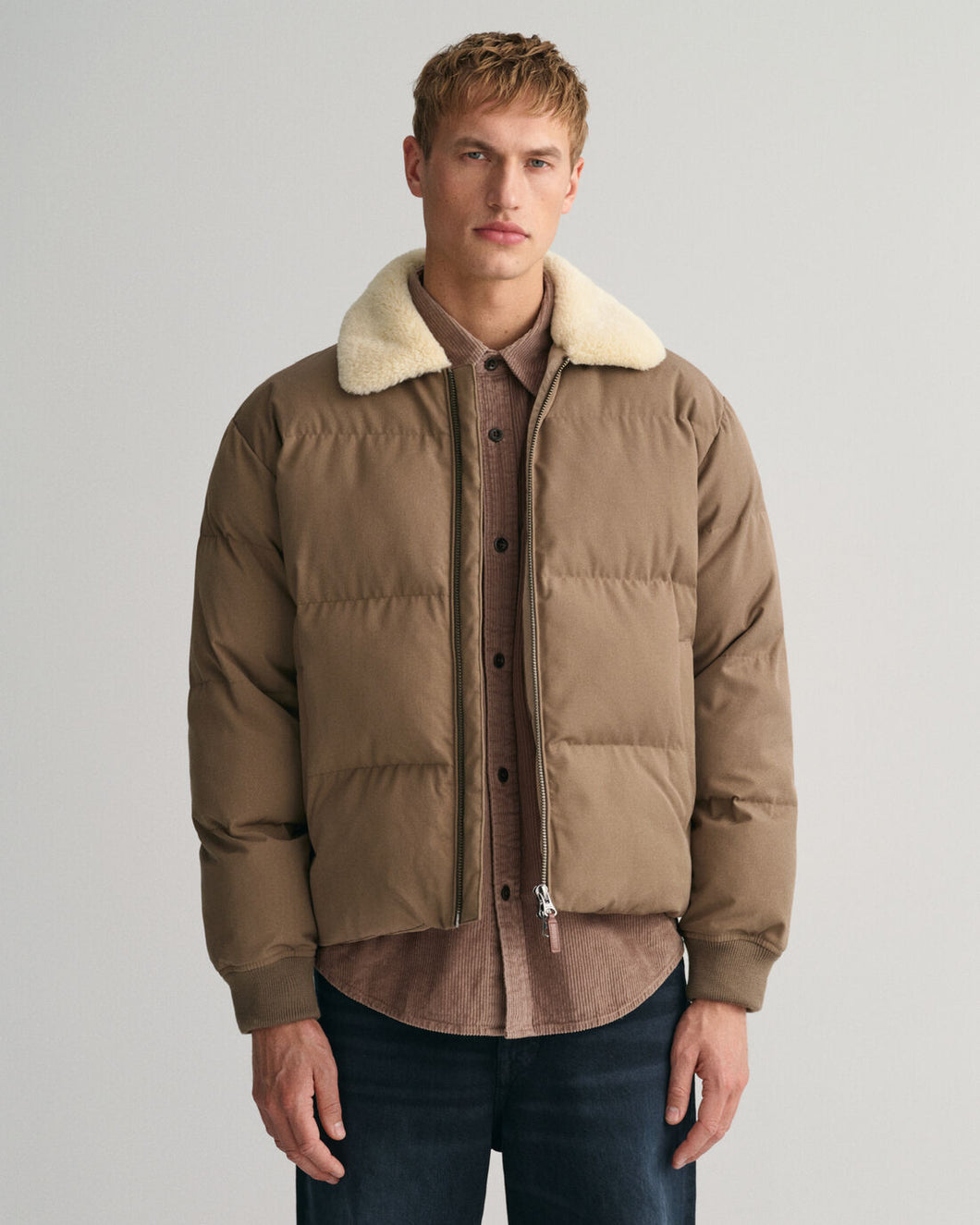 GANT - Padded Flannel Puffer Jacket, Desert Brown
