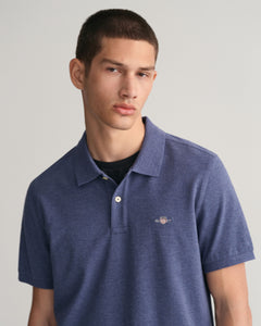 GANT - Reg Shield SS Pique Polo, Dark Jeans Blue Melange