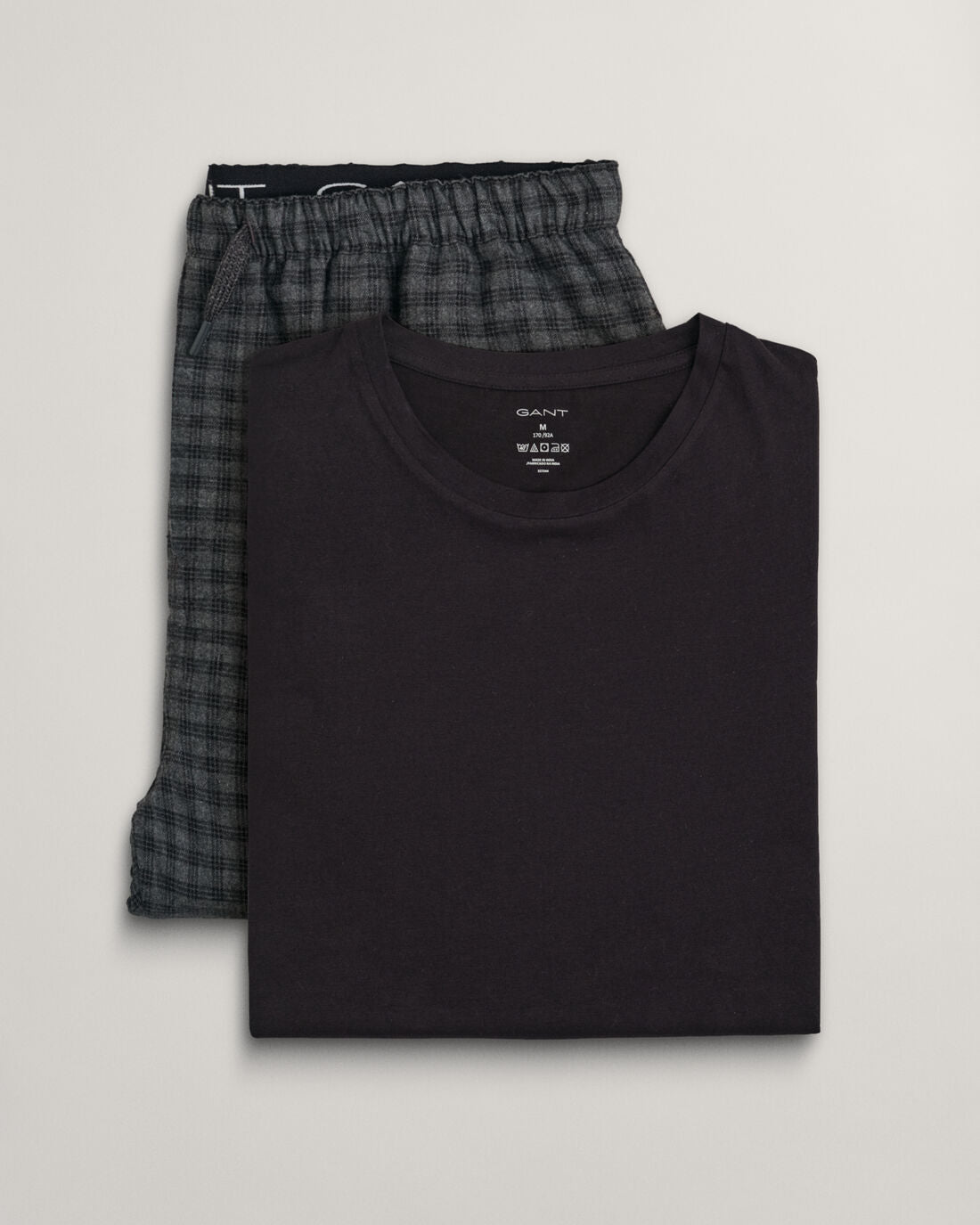 Gant - Flannel Pyjama Set, Jersey Crew Neck, Dark Grey Melange