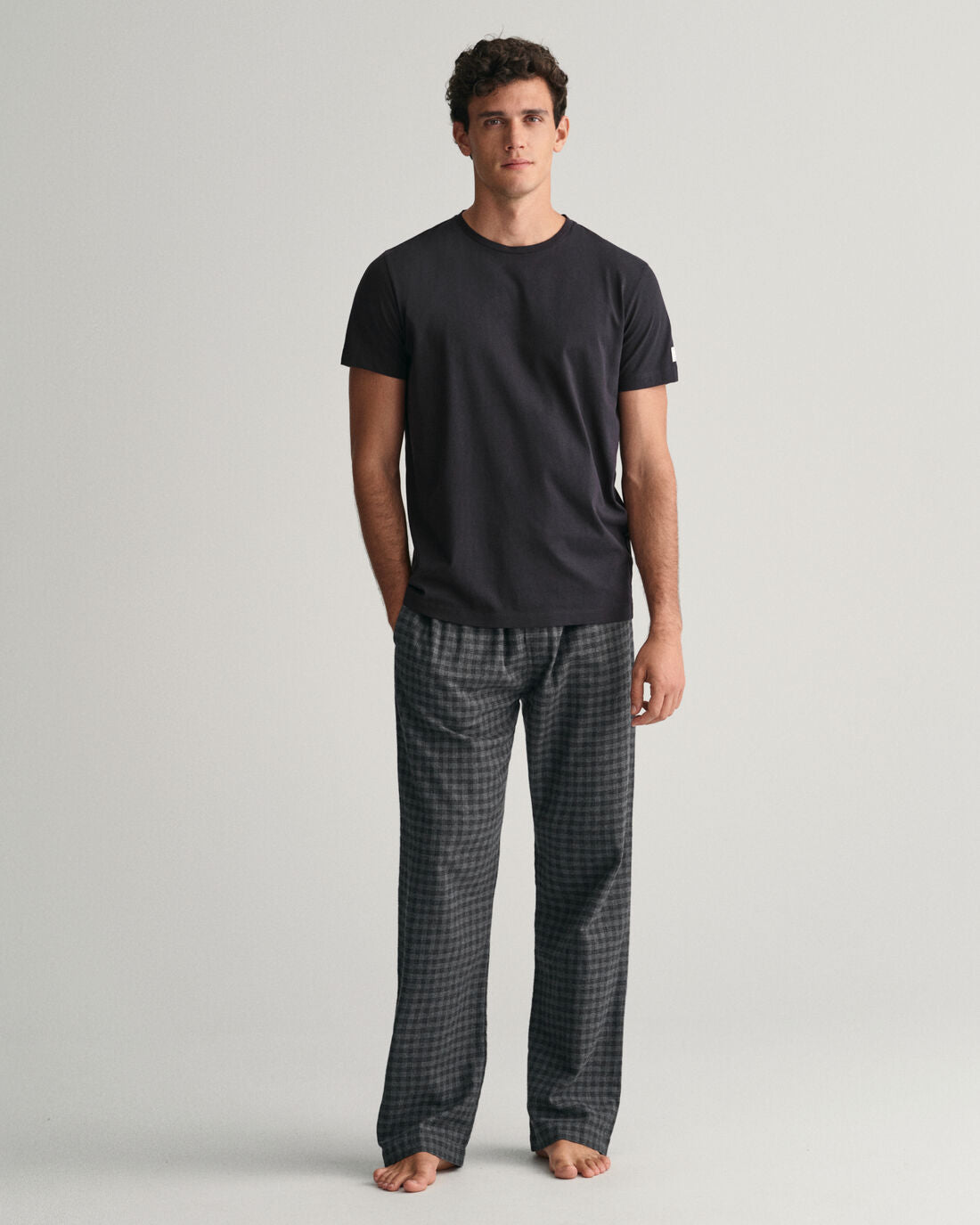 Gant - Flannel Pyjama Set, Jersey Crew Neck, Dark Grey Melange