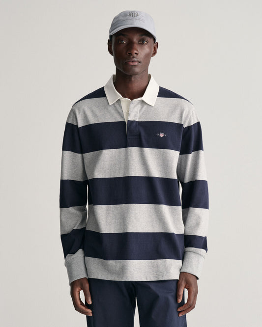 GANT - Shield Barstripe Heavy Rugger, Grey Melange (L,2XL only)