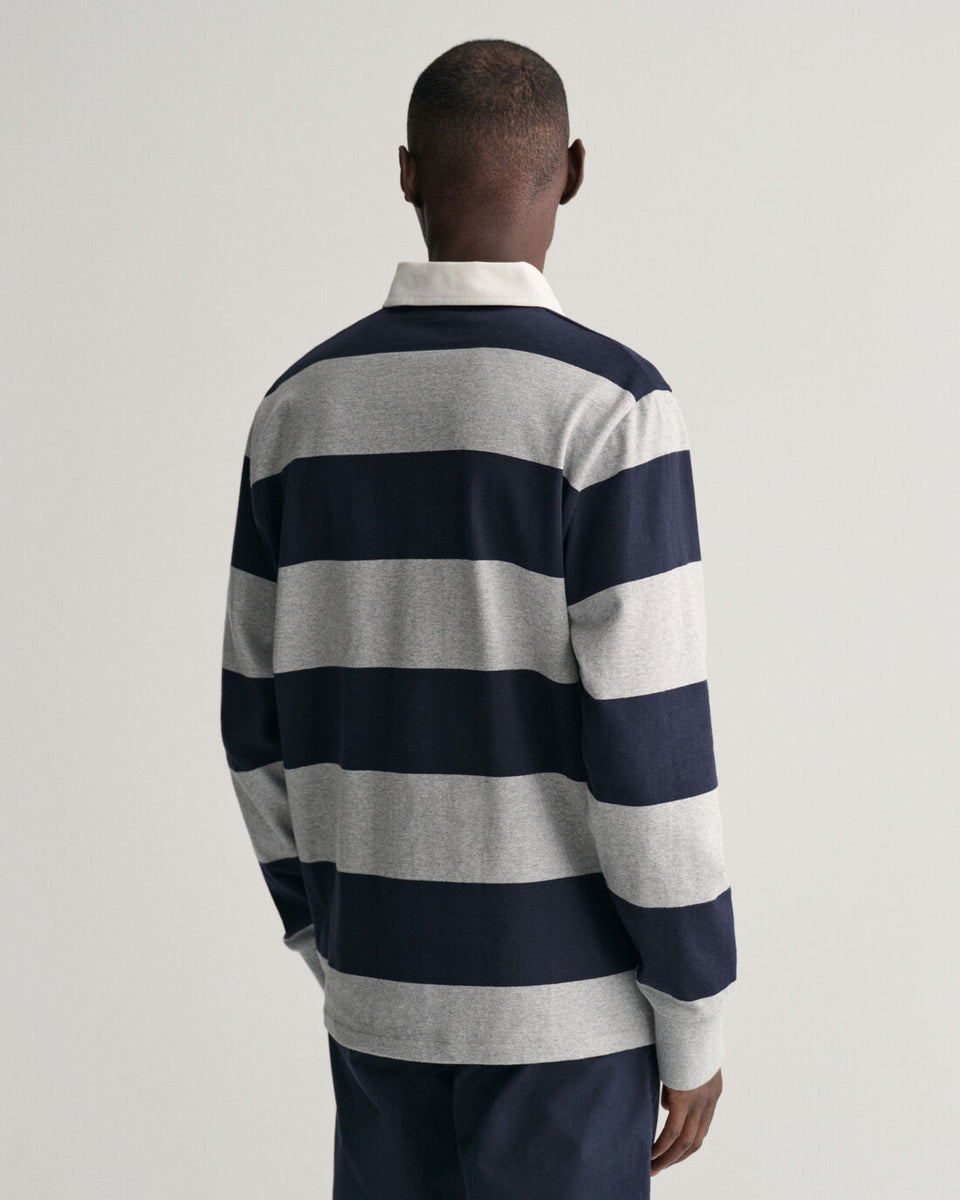 GANT - Shield Barstripe Heavy Rugger, Grey Melange (L,2XL only) | GANT ...