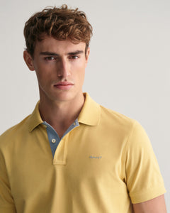 GANT - Contrast Collar Pique Polo, Dusty Yellow