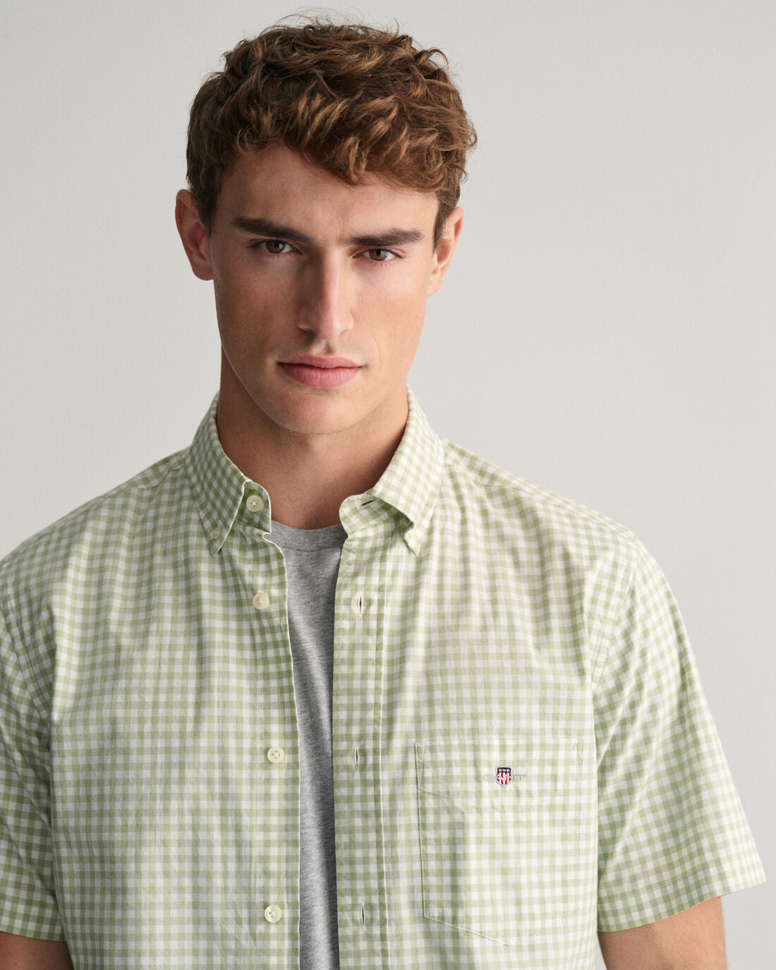 Gant - Poplin Short Sleeve Shirt, Milky Matcha