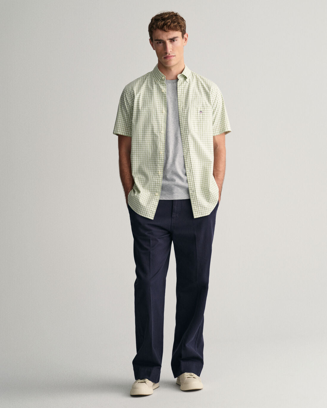 Gant - Poplin Short Sleeve Shirt, Milky Matcha