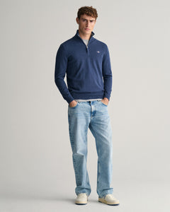 GANT - 3XL Classic Cotton Half Zip, Dark Jeans Blue