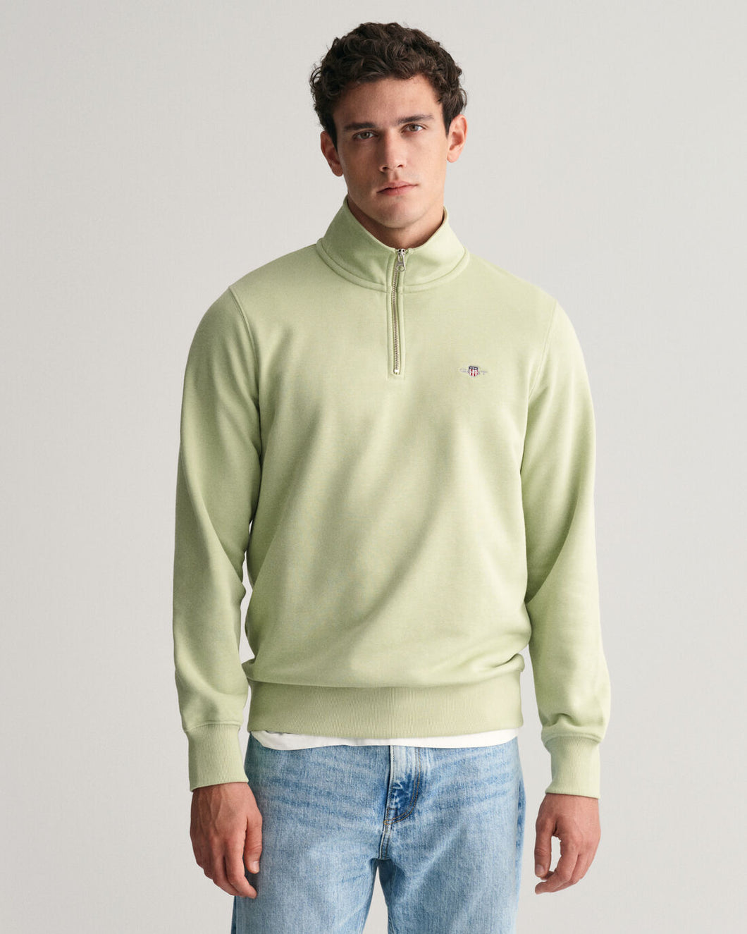 GANT - Half Zip, Milky Matcha Sweatshirt