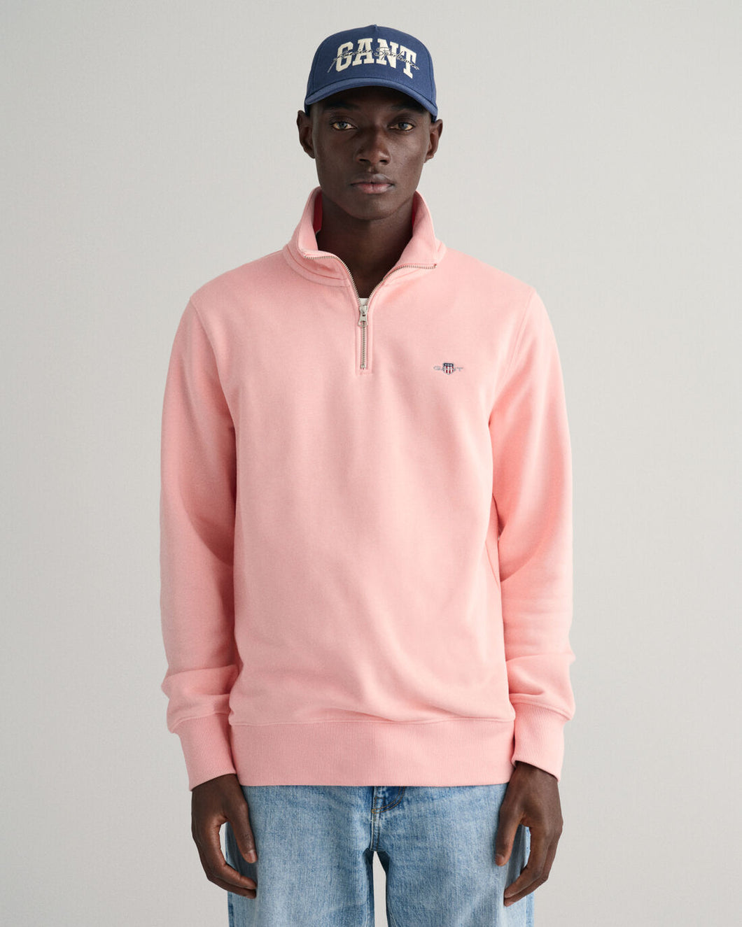 GANT - Half Zip, Bubbelgum Pink Sweatshirt