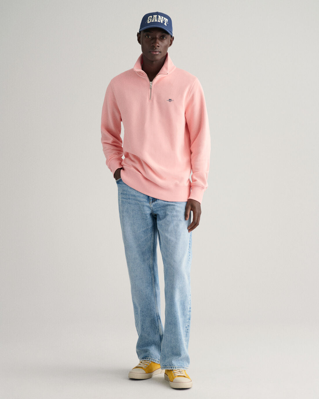 GANT - Half Zip, Bubbelgum Pink Sweatshirt