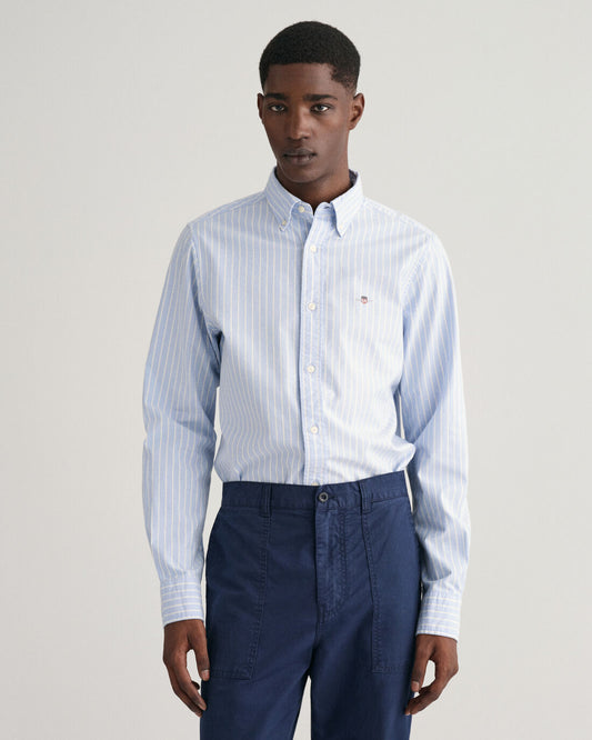 GANT -Slim Oxford Stretch Stripe Shirt, Blue
