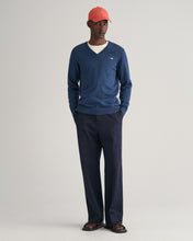 Load image into Gallery viewer, GANT - Classic Cotton V-Neck, Dark Jeans Blue
