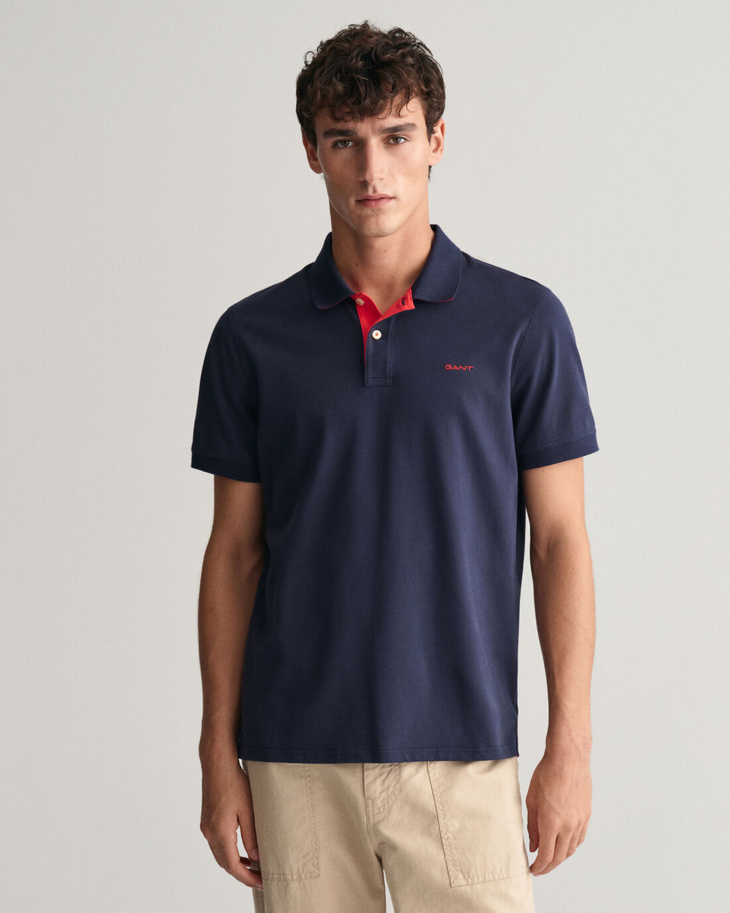 GANT - 3XL Contrast Pique SS Rugger Polo, Persian Blue