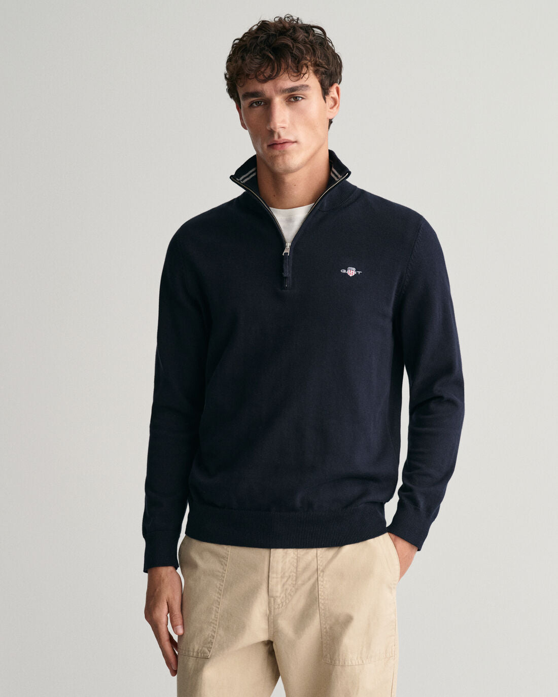 Gant - Classic Cotton Half Zip, Evening Blue