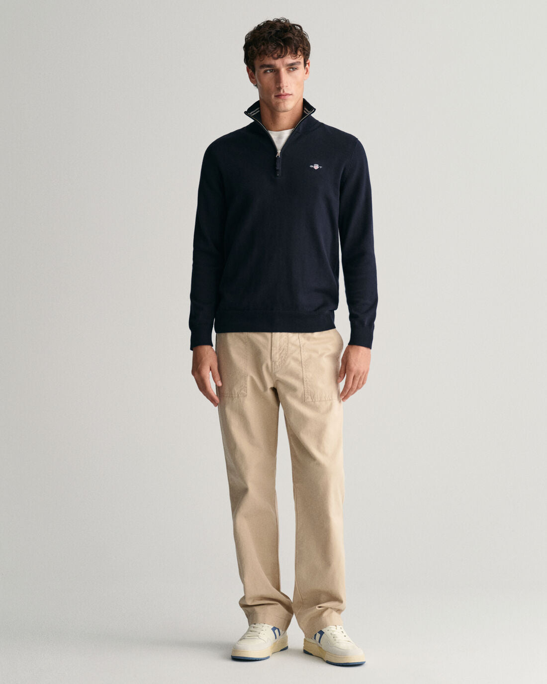 Gant - Classic Cotton Half Zip, Evening Blue