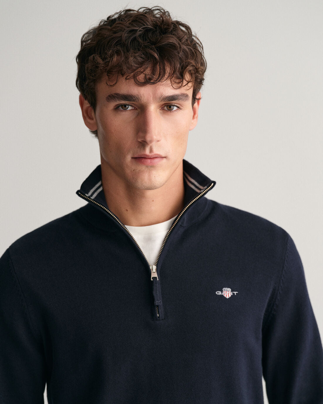 Gant - Classic Cotton Half Zip, Evening Blue