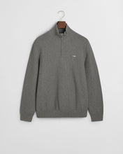 Load image into Gallery viewer, GANT - Cotton Textured Half Zip, Dark Grey Melange
