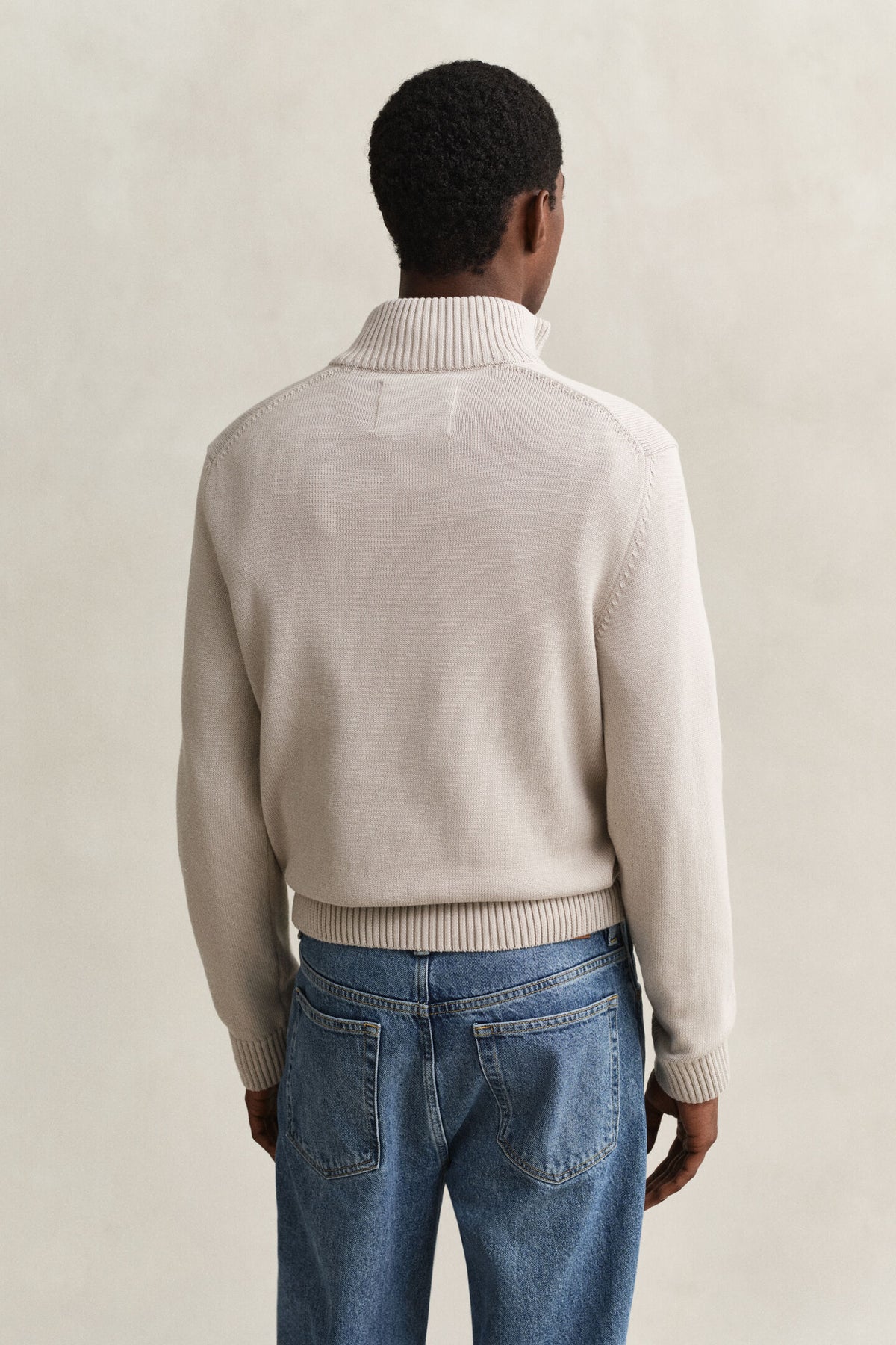 GANT - Casual Cotton Half-Zip Sweater, Seed Melange
