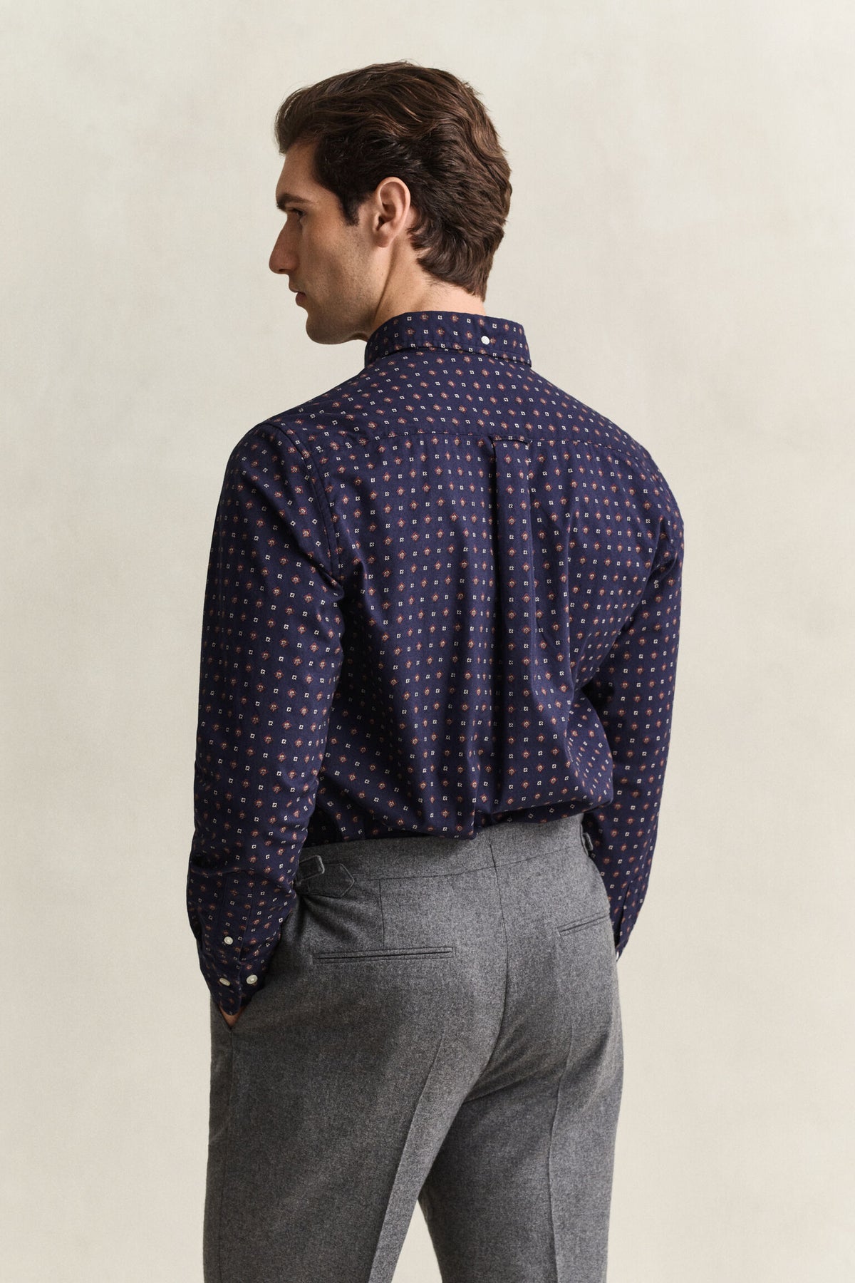 Gant - Reg Printed Wintertwill Shirt, Deep Grape Wine