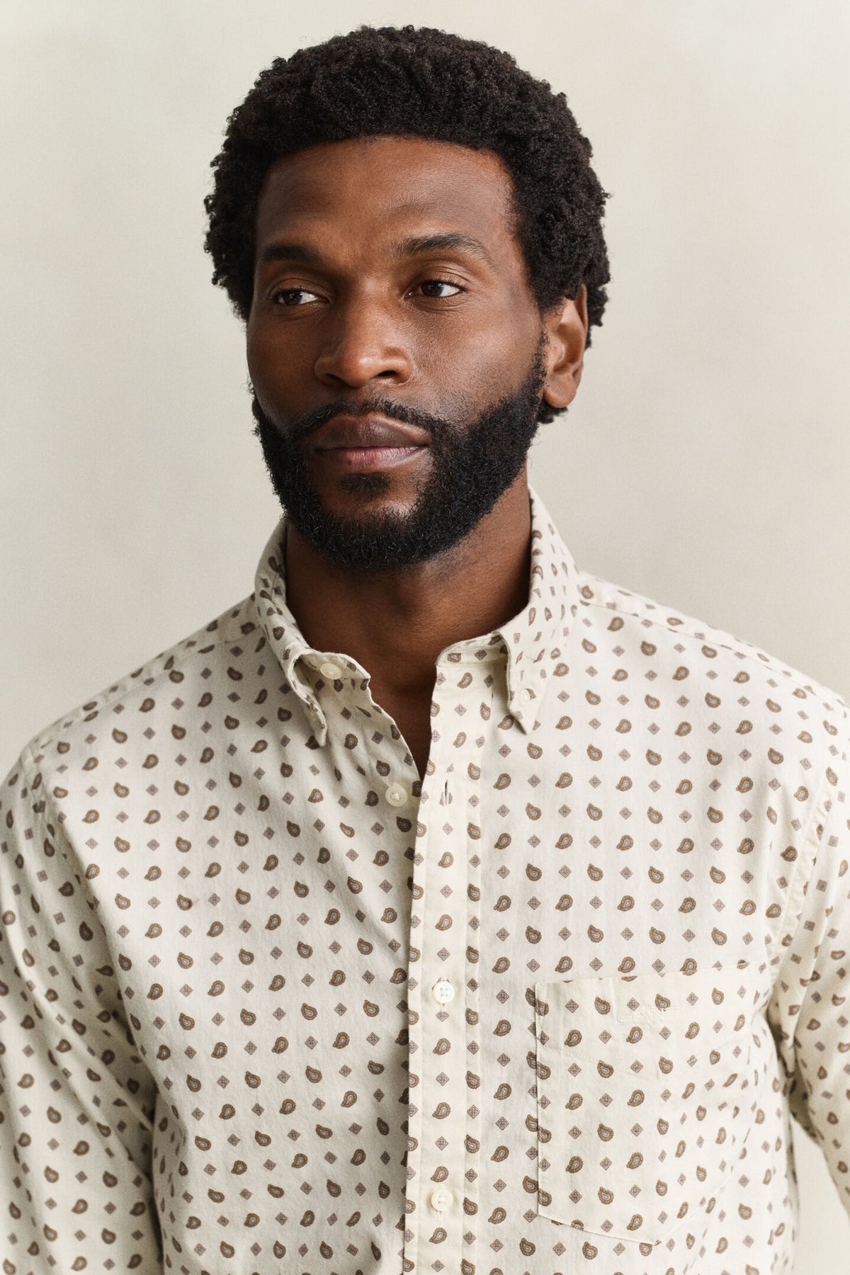 Gant - Reg Printed Wintertwill Shirt, Sand
