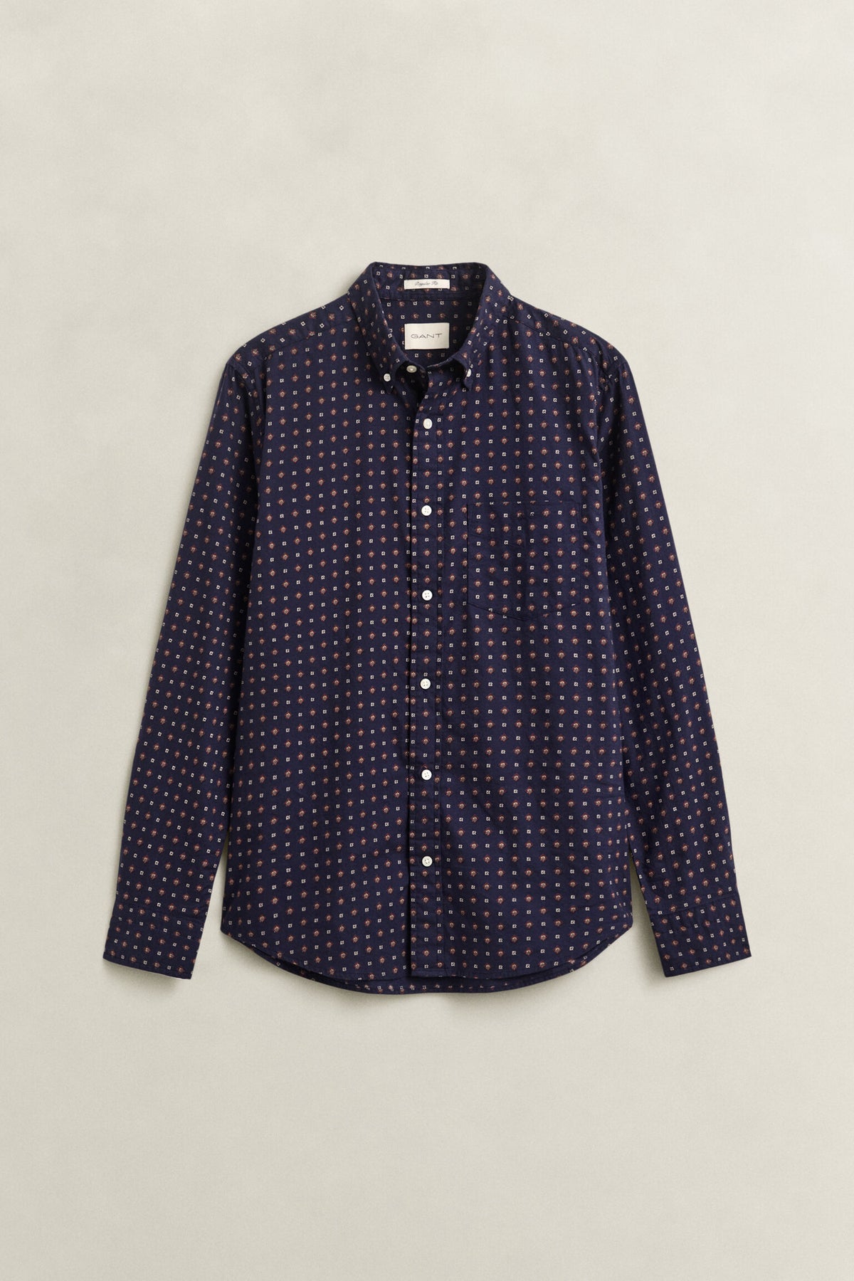 Gant - Reg Printed Wintertwill Shirt, Deep Grape Wine