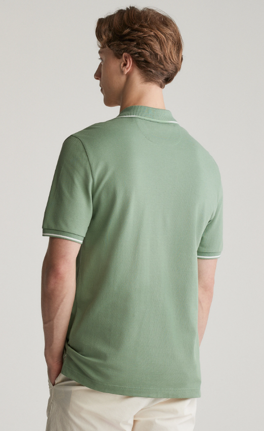 Gant - Tipping SS Pique Polo, Kalamata Green