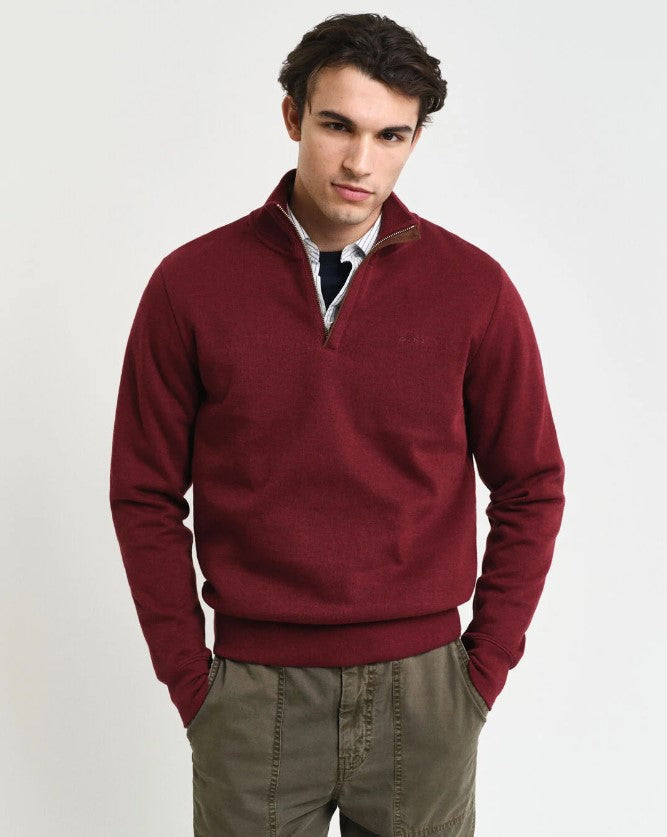 GANT - Sacker Rib Half Zip, Wine Red