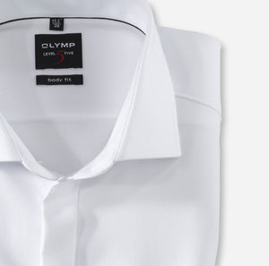 Olymp - White Shirt, Body Fit, Twill Dress Shirt