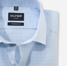 Load image into Gallery viewer, OLYMP -  Modern Fit, Tight Blue Check (Size 44 Only)
