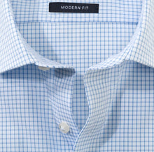 Load image into Gallery viewer, OLYMP -  Modern Fit, Tight Blue Check (Size 44 Only)
