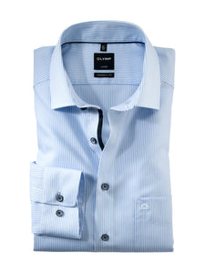 OLYMP -  Modern Fit, Classic Striped, Navy Button