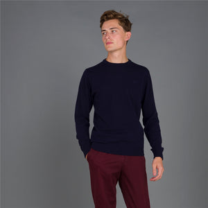 Magee - Lunnaigh, Lambswool Crew Knit, Navy