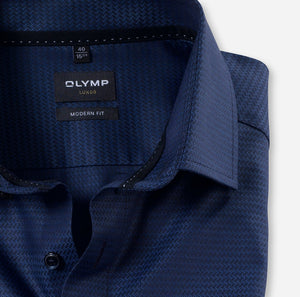 OLYMP - Modern Fit, Self Patterned Navy, (Size 44 Only)