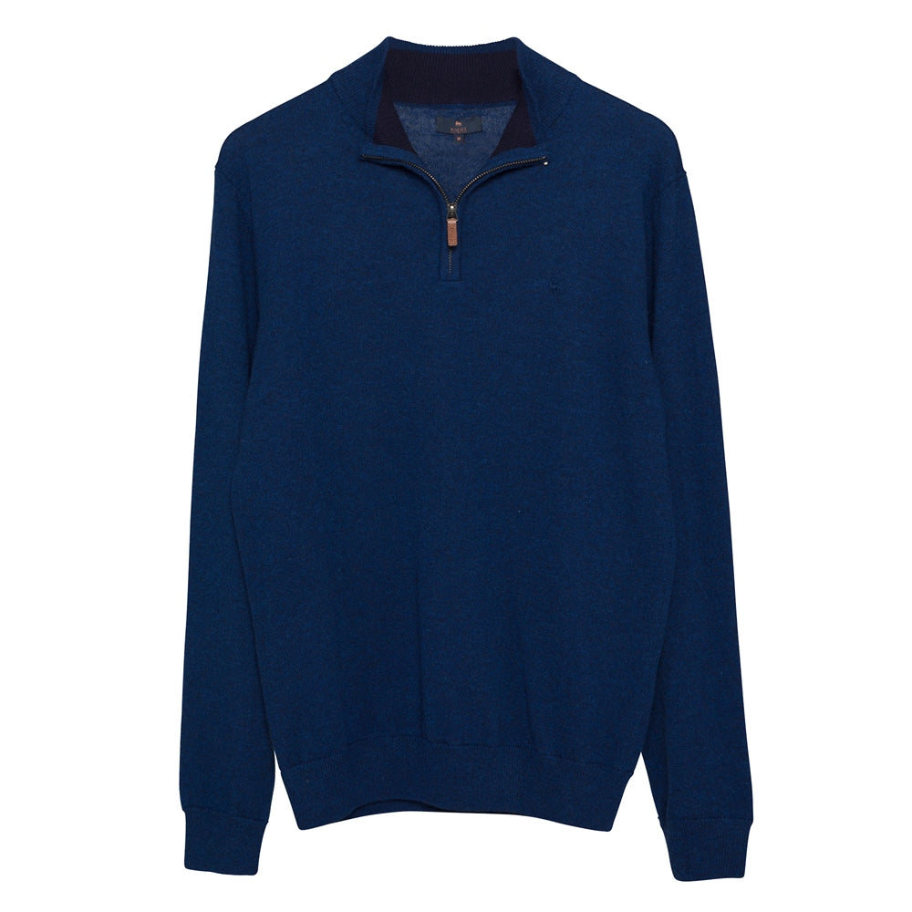 Magee Knitwear- Lunnaigh 1/4 Zip , Navy