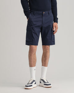 GANT - Relaxed Fit Twill Cargo Shorts, Marine