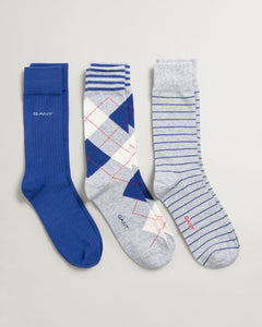 GANT - 3 Pack Gift Box, Light Grey/Blue Melange