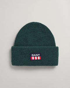 GANT - Unisex Retro Logo Beanie, Storm Green