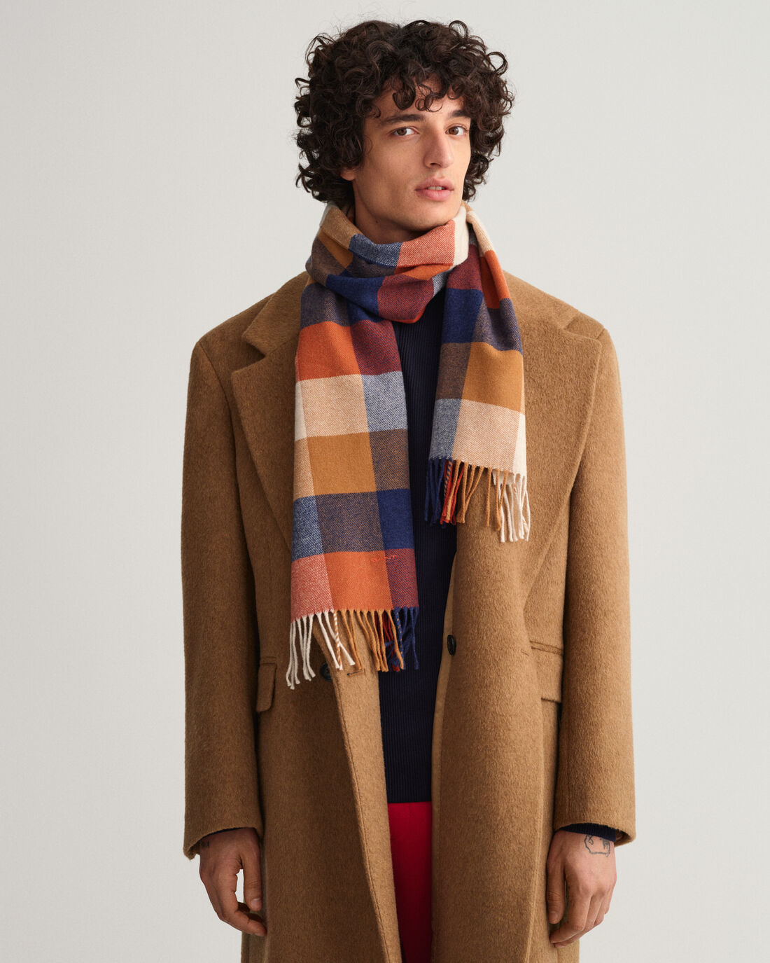 Gant - Multi Check Scarf, Golden Orange