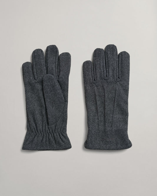 GANT - Melton Wool Gloves, Stone Melange