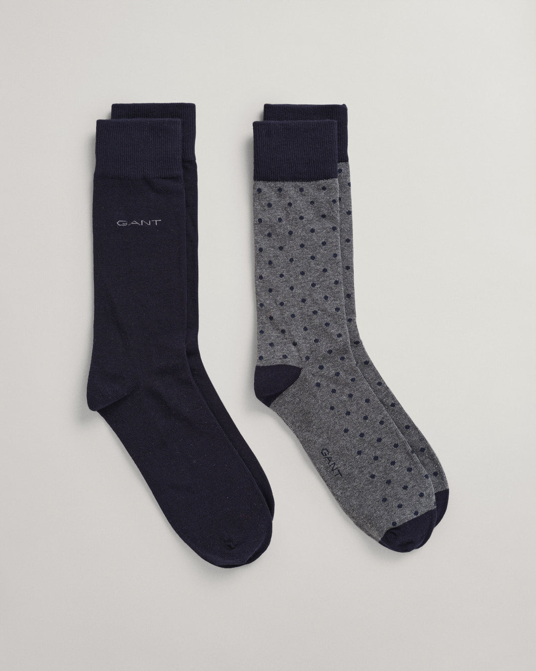 GANT - 2-Pack Solid And Dot Socks, Charcoal